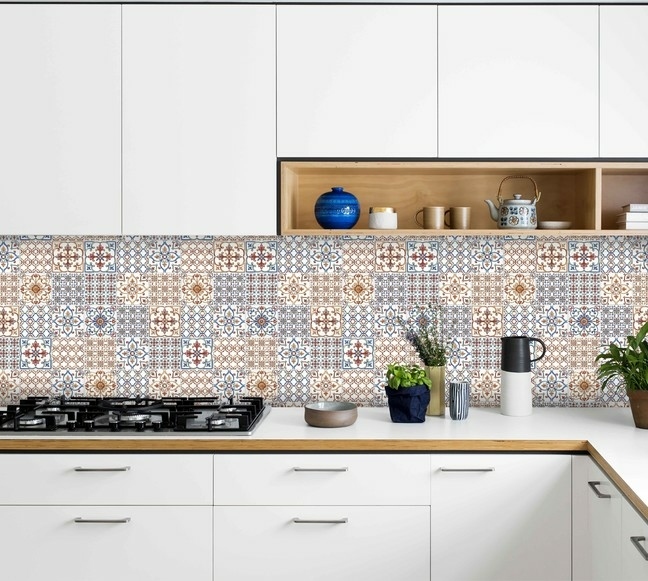 Стеновые панели из АБС-пластика, Кухонный фартук Восточная плитка 1000x600x1.5 мм глянец