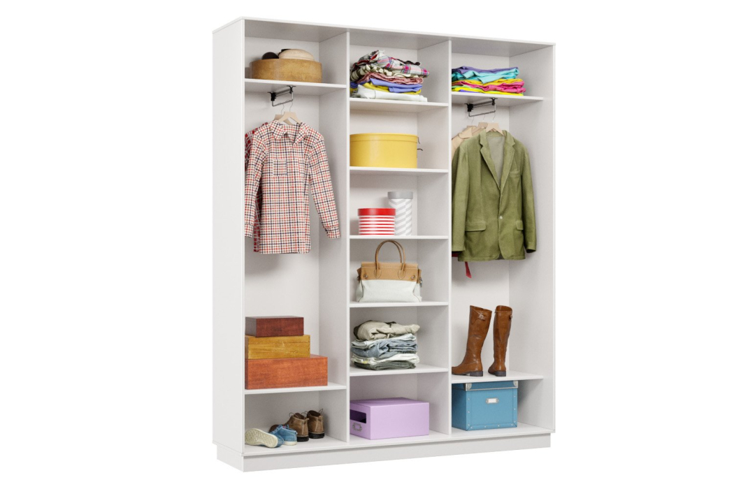 Шкафы-купе 3-х дверные, Шкаф-купе Премьер 27 белый