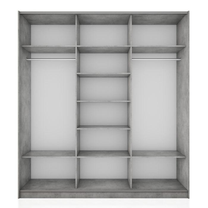 Шкафы-купе 3-х дверные, Шкаф-купе Прайм 3-х дверный ДСП/Стекло черное/Доводчики 210х57х230