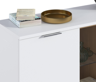 Комод Мальта СБ-3264 Белый,Дуб Гамильтон/МДФ Белый