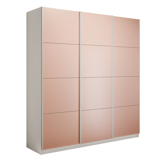 Шкафы-купе 3-х дверные, Шкаф-купе Прайм 3-х дверный Стекла пудра/Доводчики 180х57х230
