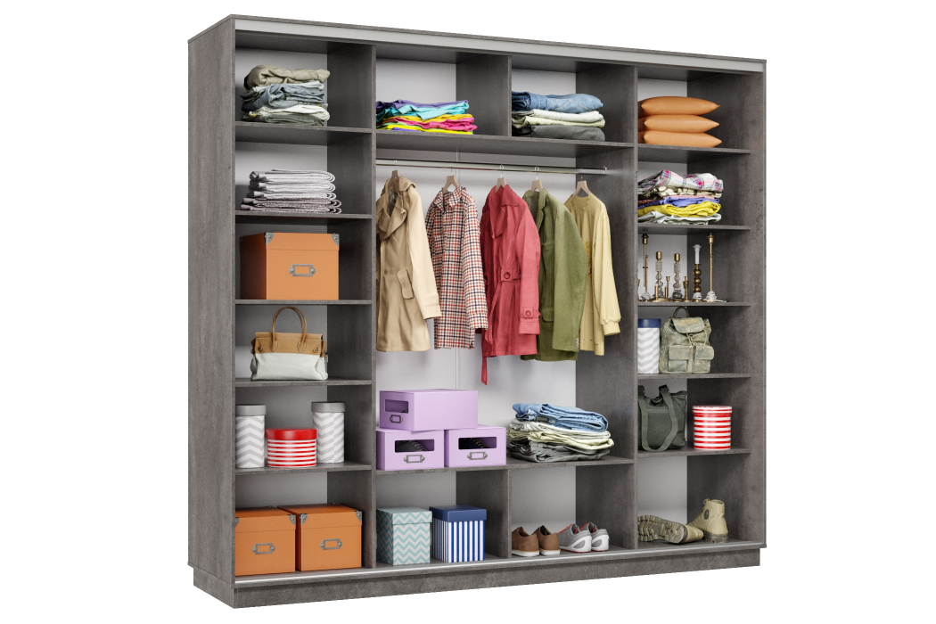 Шкафы-купе 3-х дверные, Шкаф-купе Премьер Лайт 58 (05;05;05) трехдверный