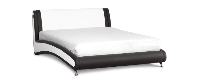 Кровать с мягким изголовьем Помпиду, с цельносварным основанием, экокожа, 160*200
