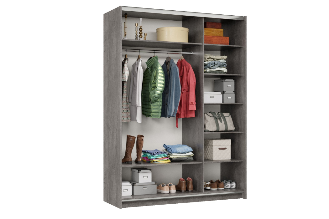 Шкафы-купе 2-х дверные, Шкаф-купе Smart 1622 2х дверный (фасады ЛДСП/зеркало) профиль серебро