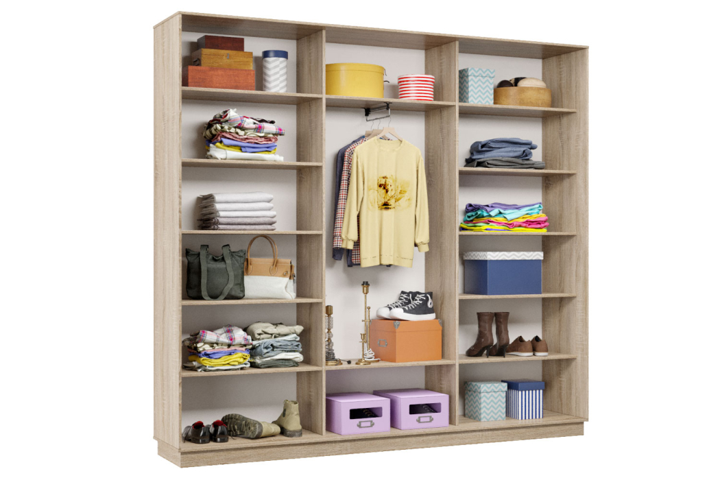 Шкафы-купе 3-х дверные, Шкаф-купе Премьер Лайт 63 (05;05;05) трехдверный