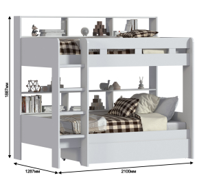 Кровать Терра СБ-2965 с основанием и матрасом Эко 90х200, белый