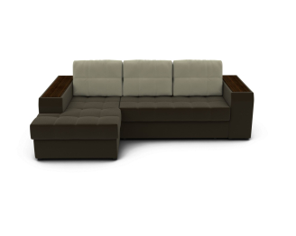 Угловой диван ЭДИНБУРГ с оттоманкой левый велюр