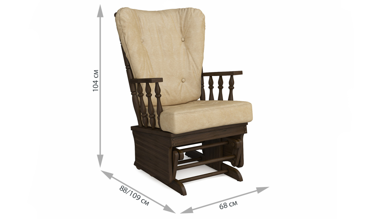 Кресла-качалки, Кресло-качалка Джильо Дуб темный — бежевый