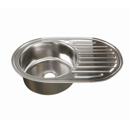 Мойка овал 50х77 (0,6) лев, с сифоном