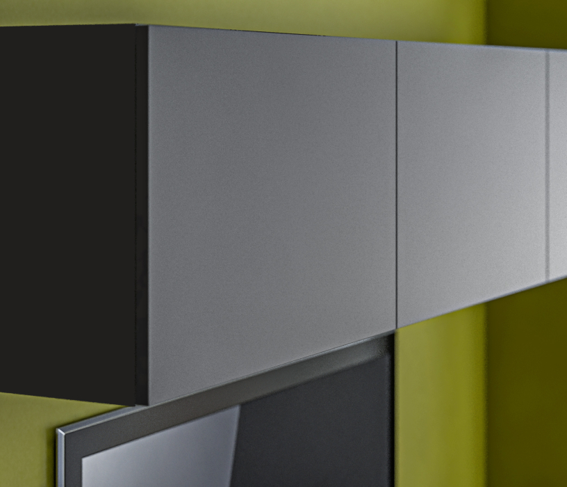 Стенки для гостиной, Гостиная (стенка) Тренд на ножках Диамант серый / ЛДСП Диамант серый