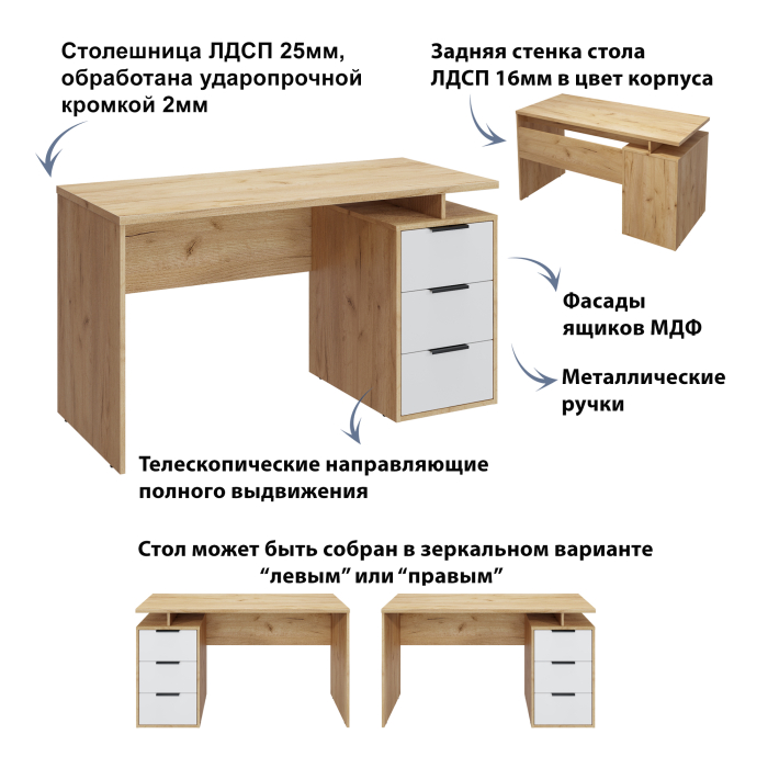 Прямые, Стол письменный С-407