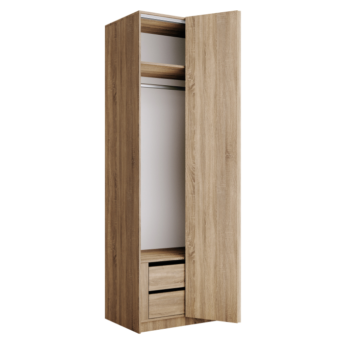 Шкафы распашные, Шкаф складной Е1 Локер ("Гармошка" с системой Push to Move/Правый)81х52.5х220 см, с модулем