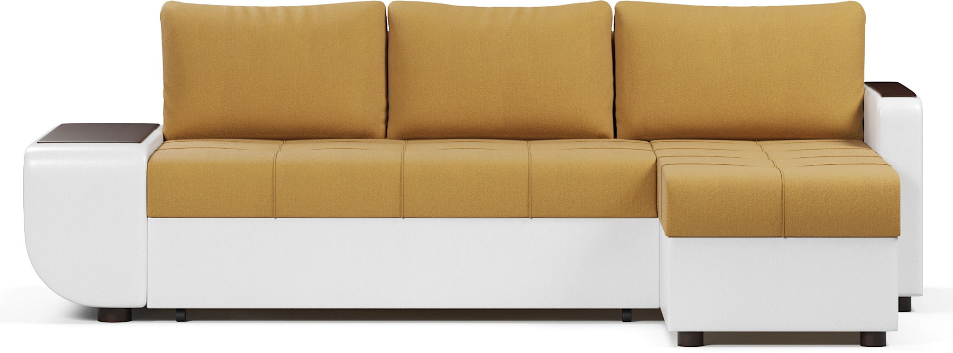 Диваны угловые в гостиную, Диван-кровать угловой Атланта со столиком еврокнижка,велюр+экокожа