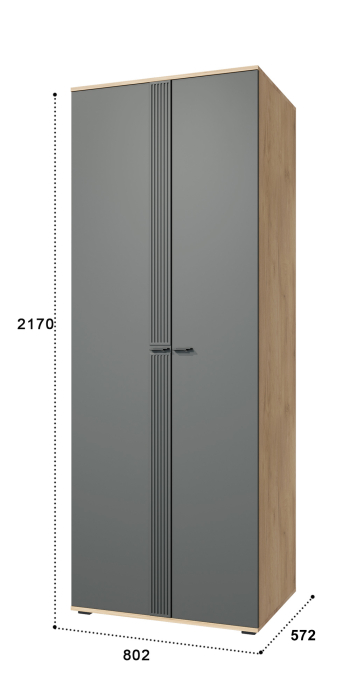 Шкафы двухстворчатые, Шкаф для одежды Эмилия ЭЛ-16К глухой