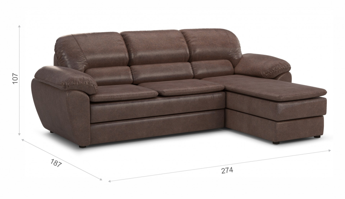 Диваны угловые, Бергамо угол левый с оттоманкой