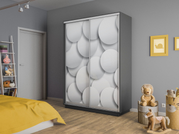 Шкаф-купе Экспресс 2-х дверный Фотопечать Шары Стекла 160х45х240