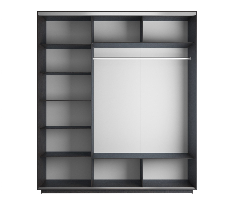 Шкафы-купе, Шкаф-купе Экспресс Медиум (1 зеркало) трио 2400 x 1800 x 600