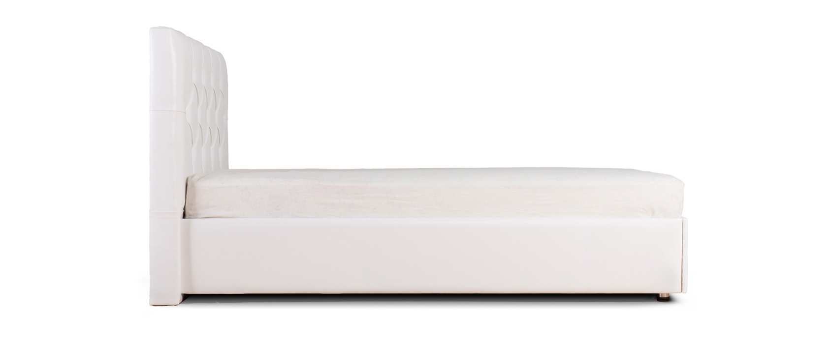 Двуспальные, Кровать с мягким изголовьем Монблан, ПМ 1 ящик + стразы, экокожа, 160*200