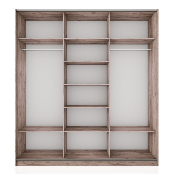 Шкафы-купе 3-х дверные, Шкаф-купе Прайм 3-х дверный Стекла белые/ДСП/Доводчики 210х57х230