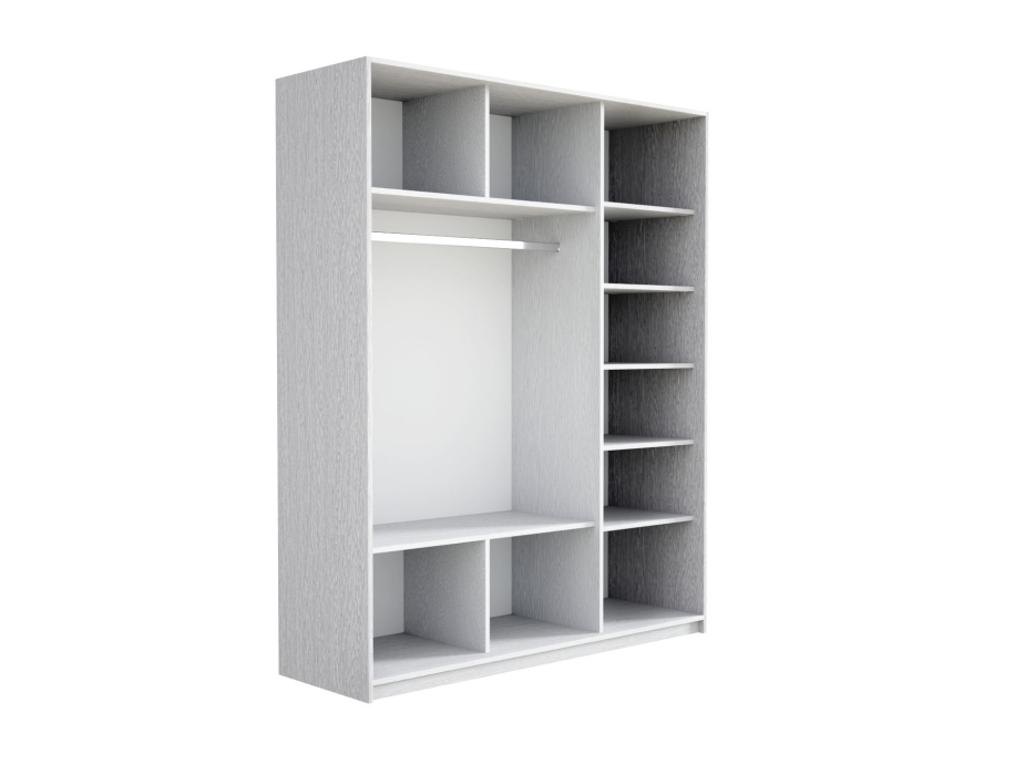 Шкафы-купе 3-х дверные, Шкаф-купе Прайм 3-х дверный ДСП/Стекло черное/Доводчики 180х57х230