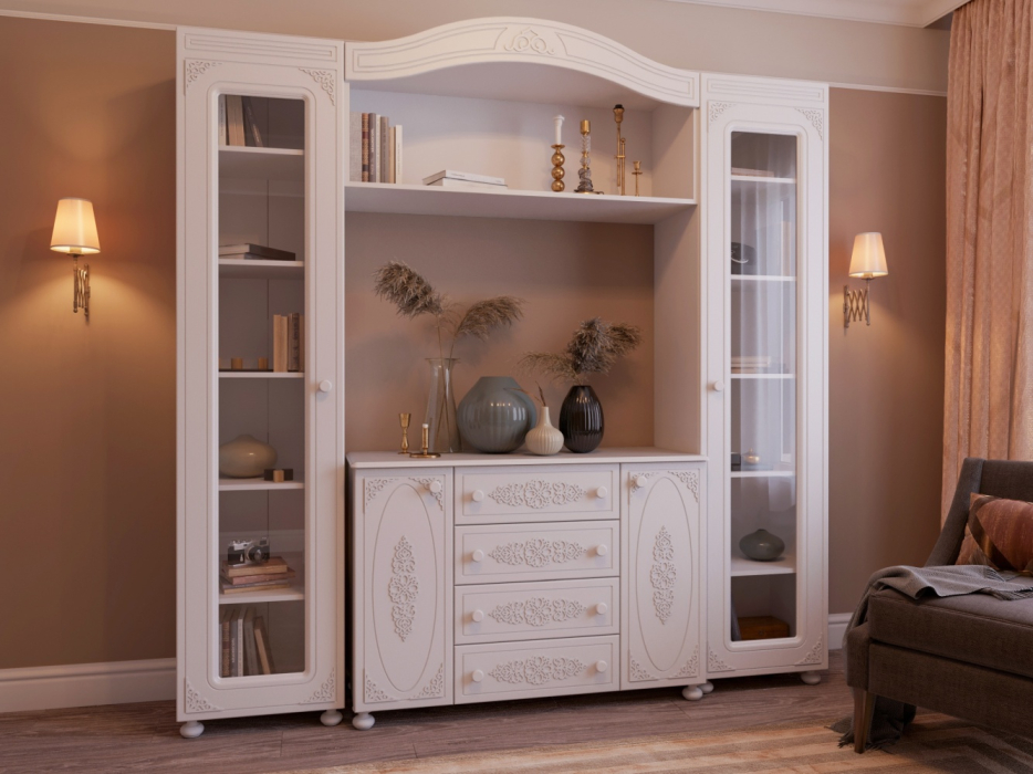 Шкафы пеналы, Шкаф Ассоль АС-533К со стеклом (левый)