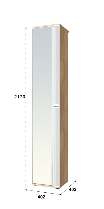 Шкафы одностворчатые, Шкаф-пенал Эмилия ЭЛ-12К с зеркалом
