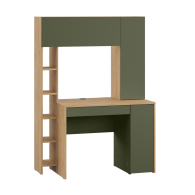 Прямые компьютерные столы, Стол компьютерный Комфорт 12.71, гикори рокфорд натуральный, дымчатый зеленый