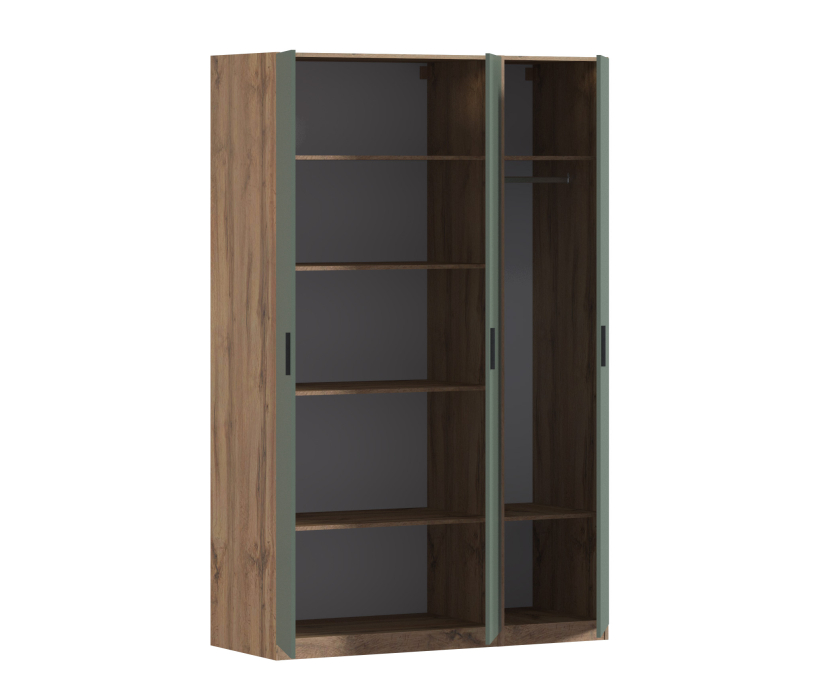 Для одежды, Шкаф трехдверный Макс 1500 мм, вариант №3 (ЛДСП, корпус дуб вотан)