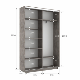 Шкаф-купе Экспресс 2-х дверный Фотопечать Квадрат Стекла 120х45х220