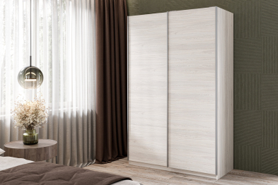 Шкаф-купе Smart 1224 2х дверный (фасады ЛДСП) профиль серебро