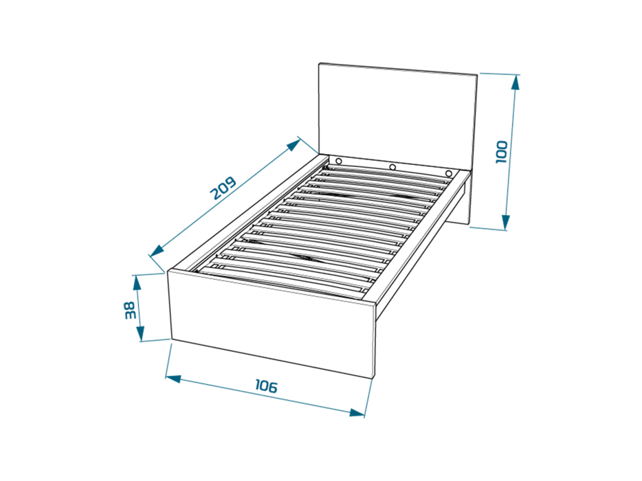 Кровати 90 см, Кровать Варма Сэнг 90 106х208х100/38