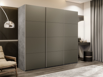 Шкаф-купе Эста 3-х дверный Стекла хаки/Доводчик 270х66х240