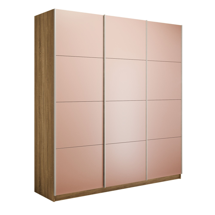 Шкафы-купе 3-х дверные, Шкаф-купе Эста 3-х дверный Стекла пудра/Доводчик 300х66х240