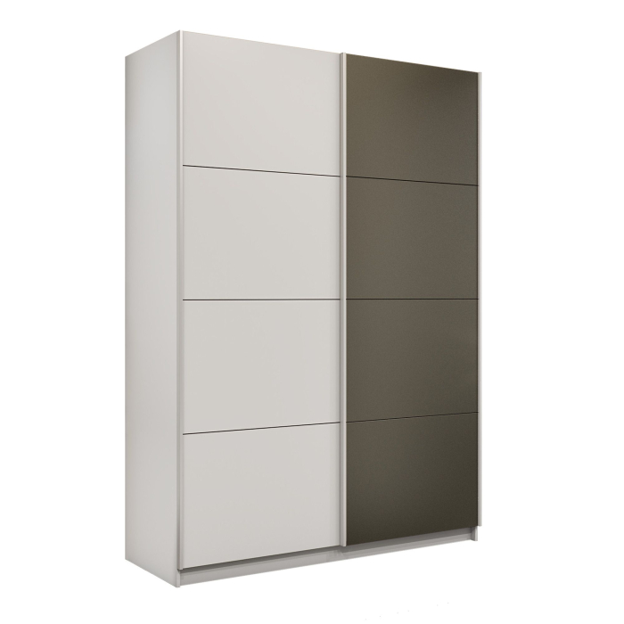 Шкафы-купе 2-х дверные, Шкаф-купе Прайм 2-х дверный ДСП/Стекло хаки/Доводчики 140х57х230