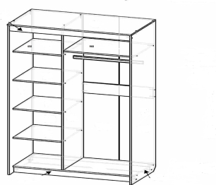 Шкаф-купе шк-19 двухдверный с зеркалом