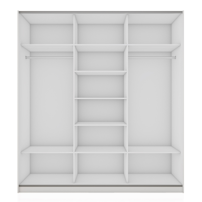 Шкафы-купе 3-х дверные, Шкаф-купе Широкий Прайм 3-х дверный Зеркала/Доводчики 240х57х230