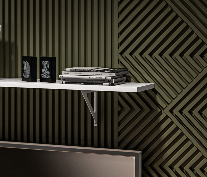 Настенные полки, Твин СБ-3412 Полка Белая 117 см с белым менсолодержателем