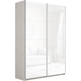 Шкаф-купе Прайм 2-х дверный Стекла белые/Доводчики 160х57х230