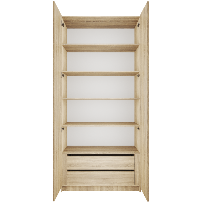 Шкафы двухстворчатые, Шкаф распашной Локер 2-х дверный с полками и 1 модулем