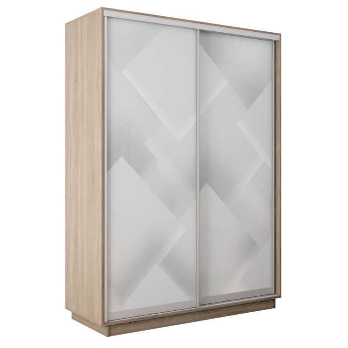 Шкафы-купе 2-х дверные, Шкаф-купе Экспресс 2-х дверный Фотопечать Квадрат Стекла 120х45х240