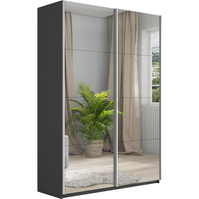 Шкафы-купе 2-х дверные, Шкаф Прайм дуо Зеркало+зеркало 2300 х 1400 х 570