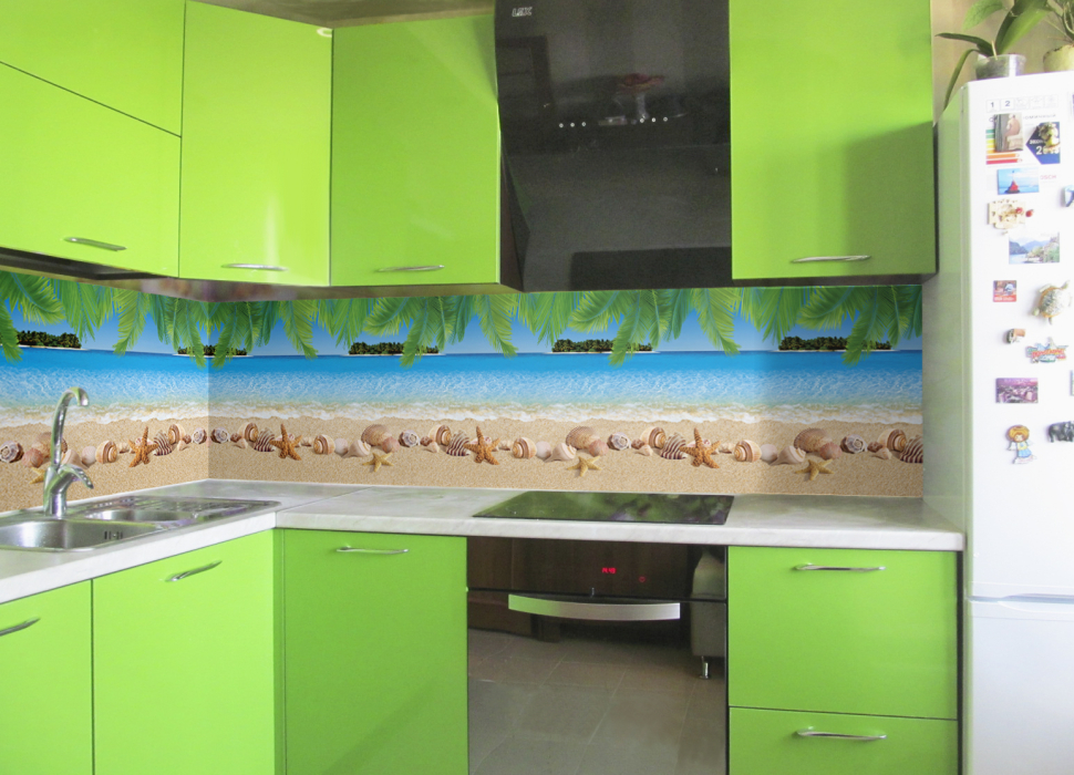 Стеновые панели из АБС-пластика, Кухонный фартук Острова 2000x600x1.5 мм глянец