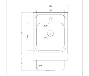 Накладная мойка Emar T5060L