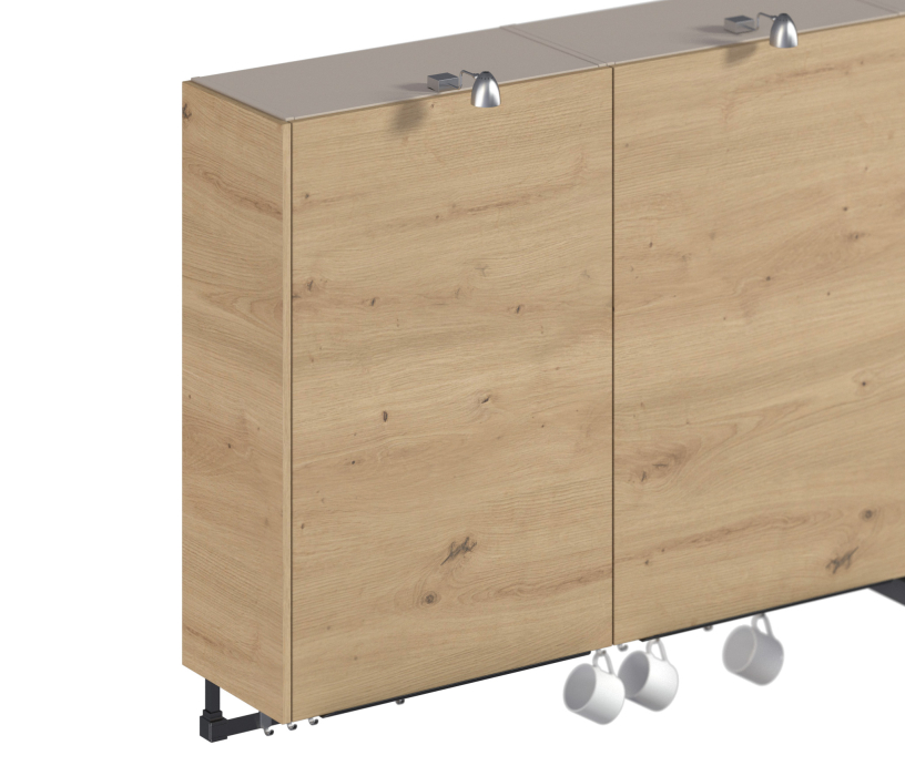 Кухня 2 метра, Кухонный гарнитур ЛОФТ Регина Песочный/Диамант серый, Дуб дикий 2,4 м