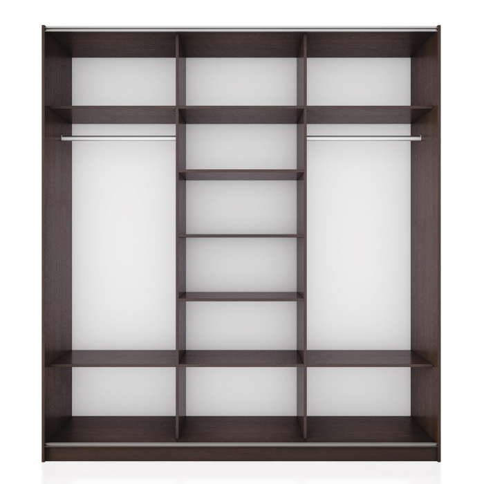 Шкафы-купе 3-х дверные, Шкаф-купе Прайм 3-х дверный Стекла черные/Зеркало/Доводчики 210х57х230