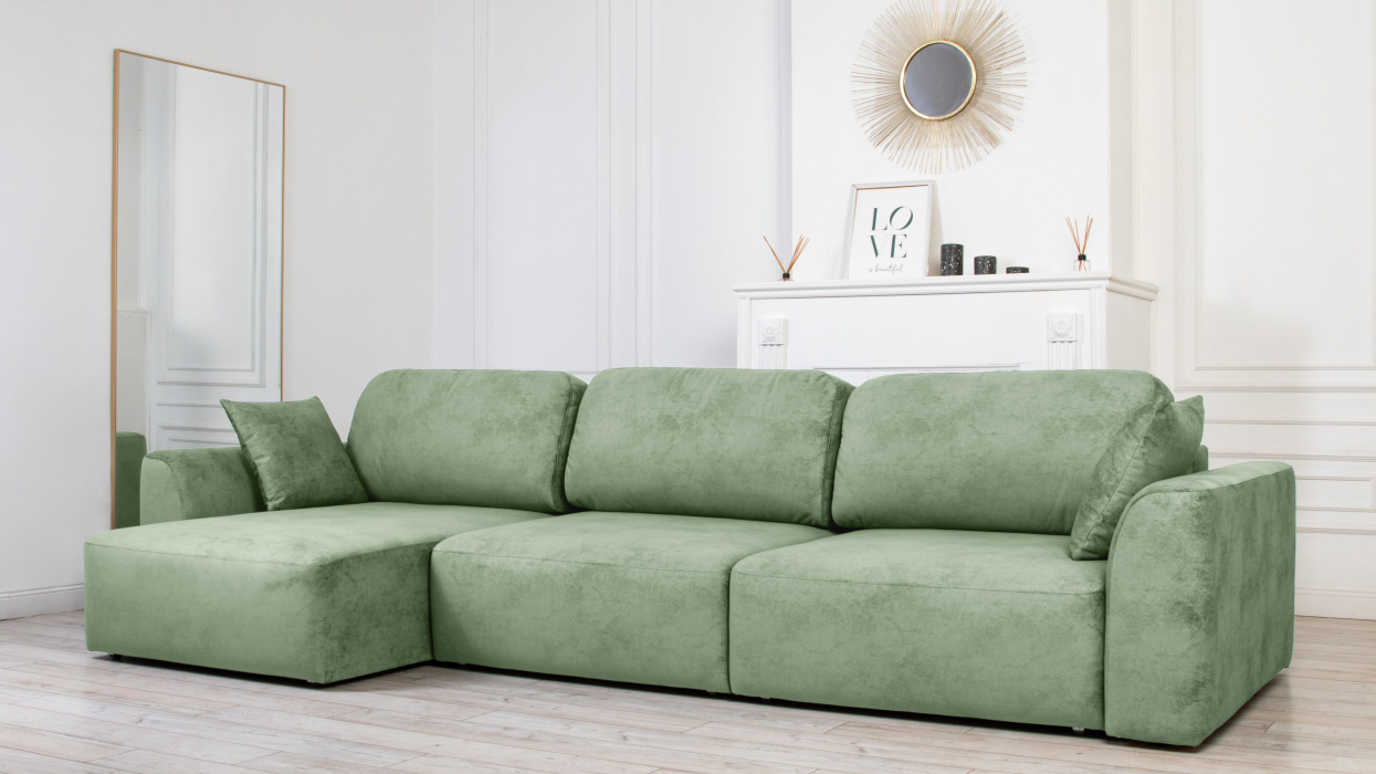 Диваны угловые в гостиную, Диван угловой Trump, велюр