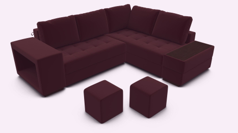 Амстердам диван-кровать угловой велюр