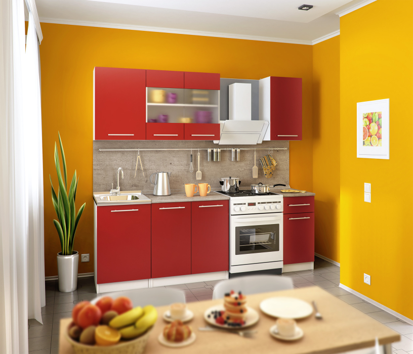 Кухонные гарнитуры, Кухня Элен Белый / Бордо 1,7 м