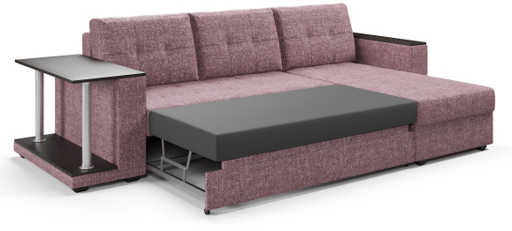 Диван-кровать угловой со столом Атланта Классик 145 , рогожка
