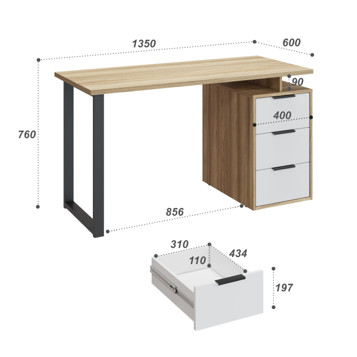 Прямые, Стол письменный С-406